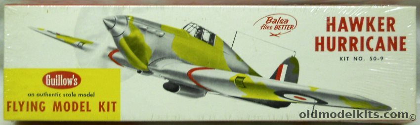 Guillows Hawker Hurricane - Flying Aircraft Model, 50-9 plastic model kit